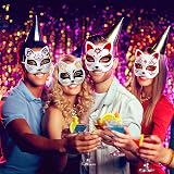 EXCEART 5pcs Paintable Cat Face Mask Pulp DIY Party Halloween Cosplay Crafting view 3