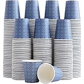 Clawsoff 300 Pack 5oz Paper Cups, Disposable Bathroom Navy Floral Small Mouthwash Cups 5 OZ for Barth, Parties, Picnics, Barbecues, Travel and Events.