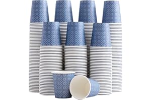Clawsoff 300 Pack 5oz Paper Cups, Disposable Bathroom Cups, Navy Floral Small Mouthwash Cups 5 OZ for Barth, Parties, Picnics, Barbecues, Travel and Events.
