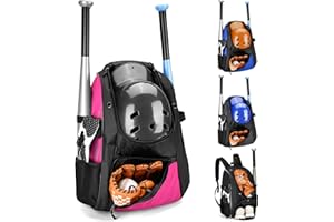 DAREKUKU Youth Baseball Backpack, Softball Bag for Boys & Girls, Breathable T-Ball & Baseball Equipment & Gear