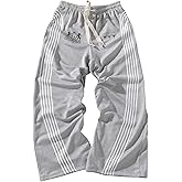 GORGLITTER Men's Baggy Wide Leg Sweatpants Striped Graphic Loose Track Pants Casual Trousers Going Out Joggers
