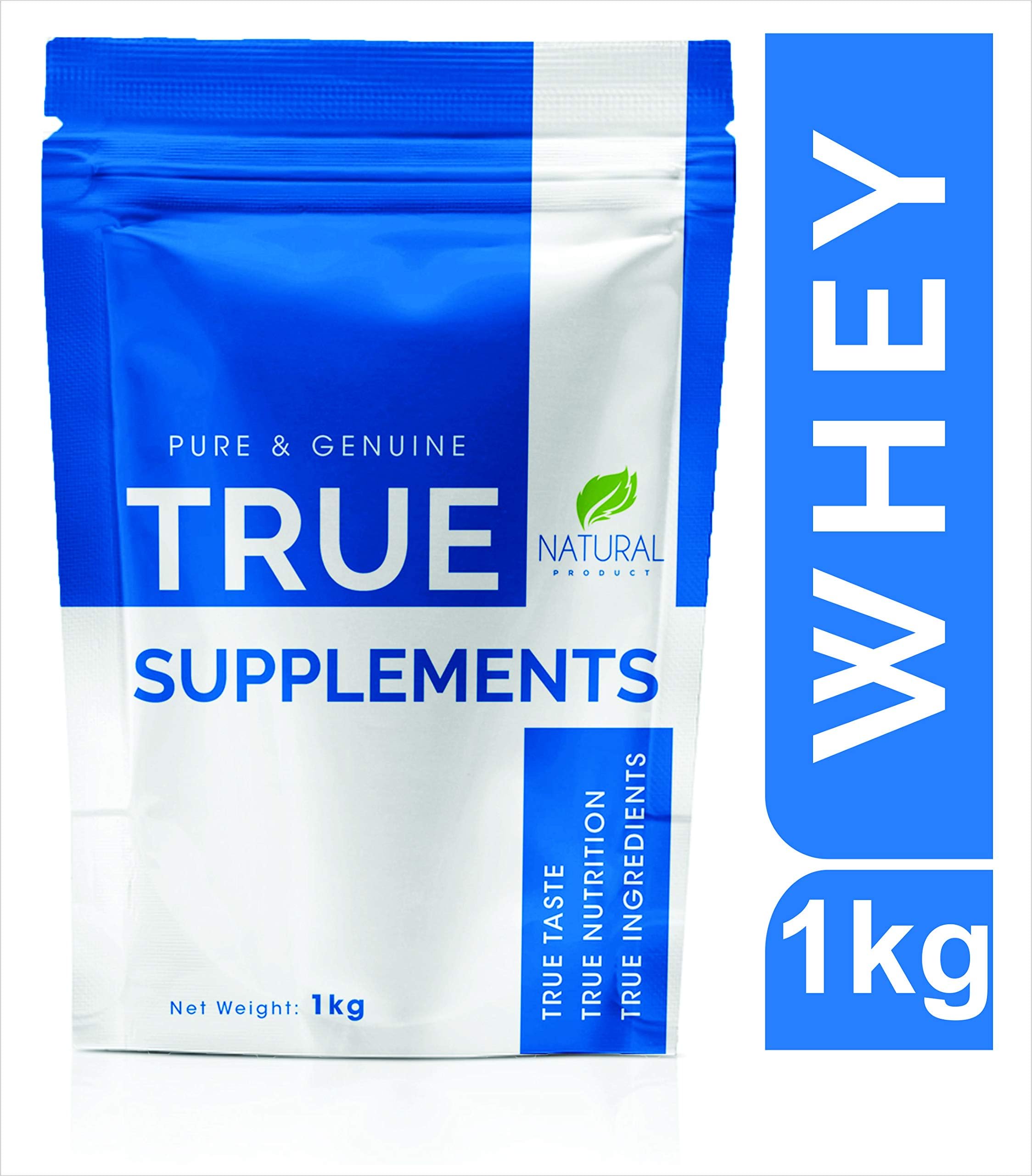 True Supplements Pure Whey Protein Concentrate (Unflavoured) l 33 Servings l 1kg