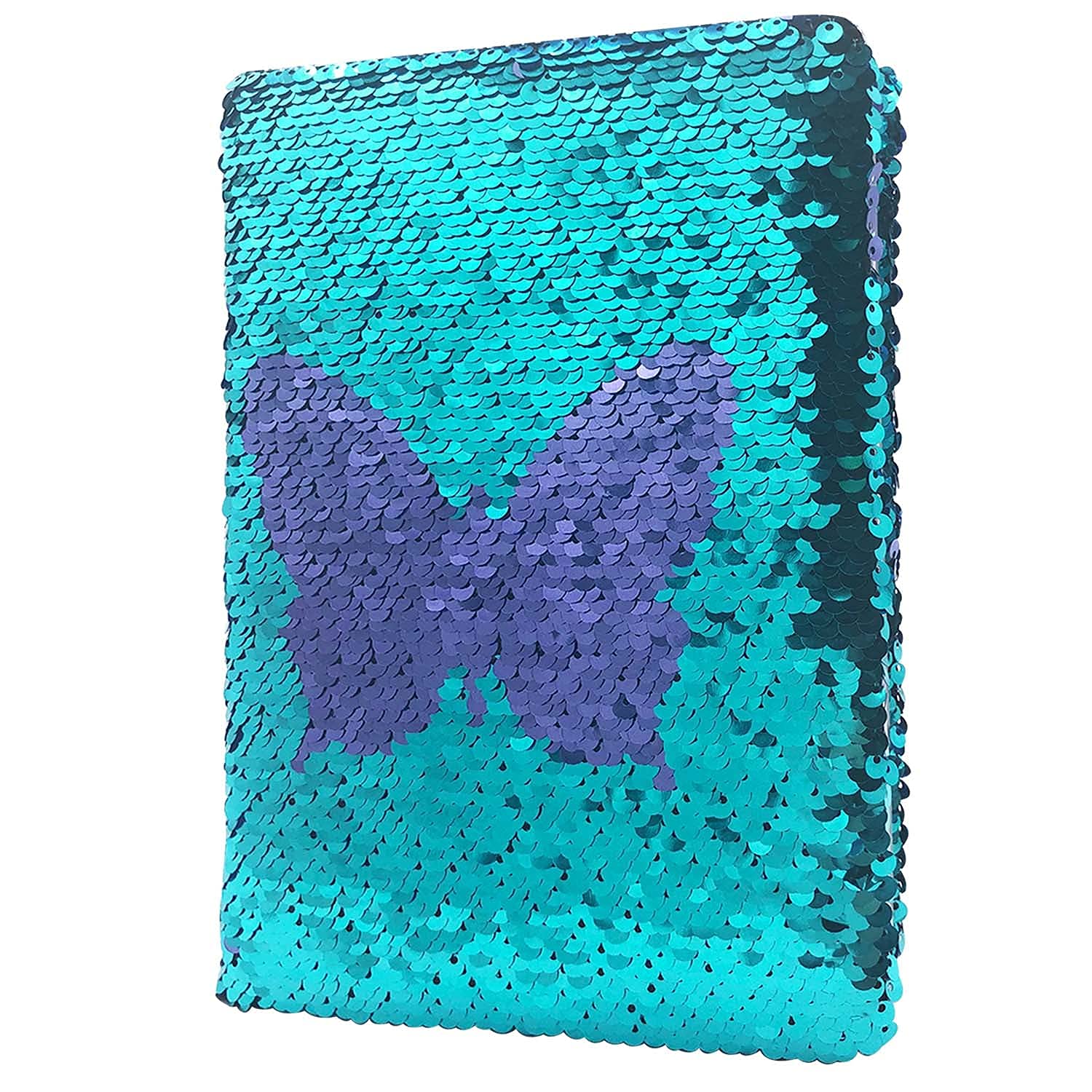 GINMLYDA Sequin Secret Diary for Girls, 8.5x5.5 Inch 160 Lined Page Butterfly Reversible Sequin Kids Journal for Teenage Boys & Girls Notebook Gifts for Girls Birthday Presents 6 7 8 9 10 Years Old