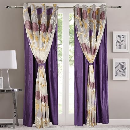 Buy Dekor World Net Solid Combo Eyelet Long Door 9 Ft Polyester