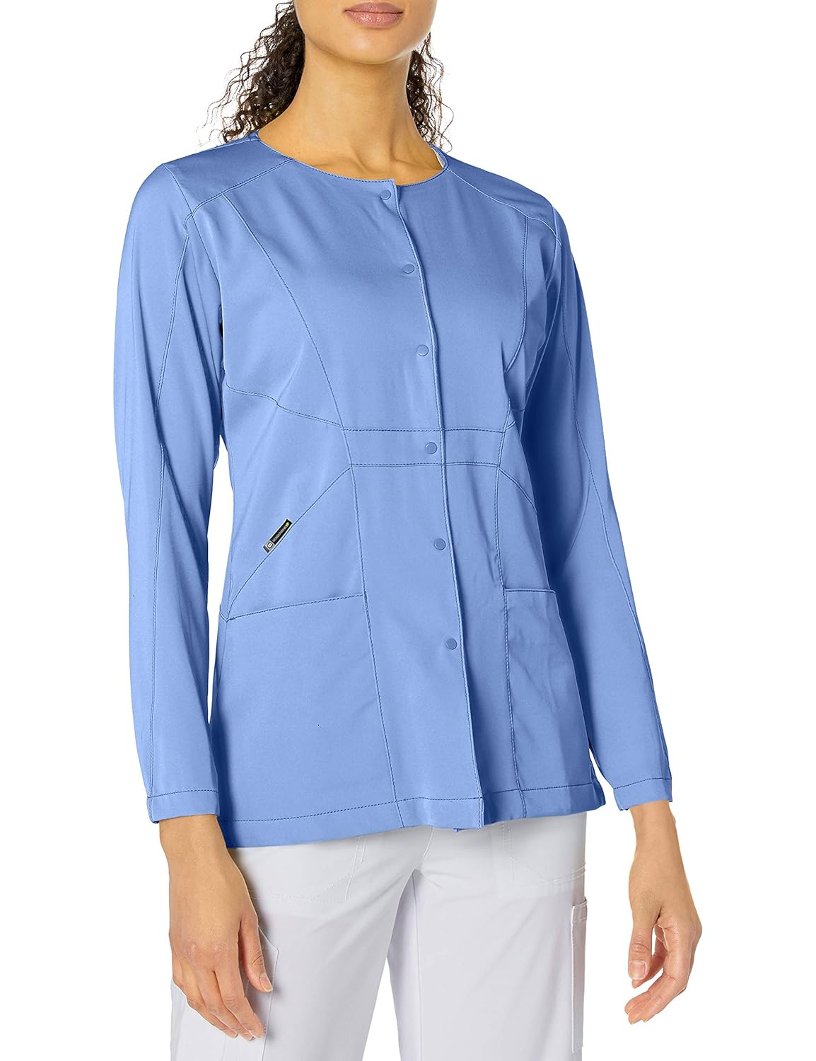 Wonderwink Women S Hp Prism Snap Front Scrub Jacket Ceil Blue Xx