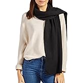 Fishers Finery Women's 100% Cashmere Ribbed Knit Winter Scarf | Black Label Box