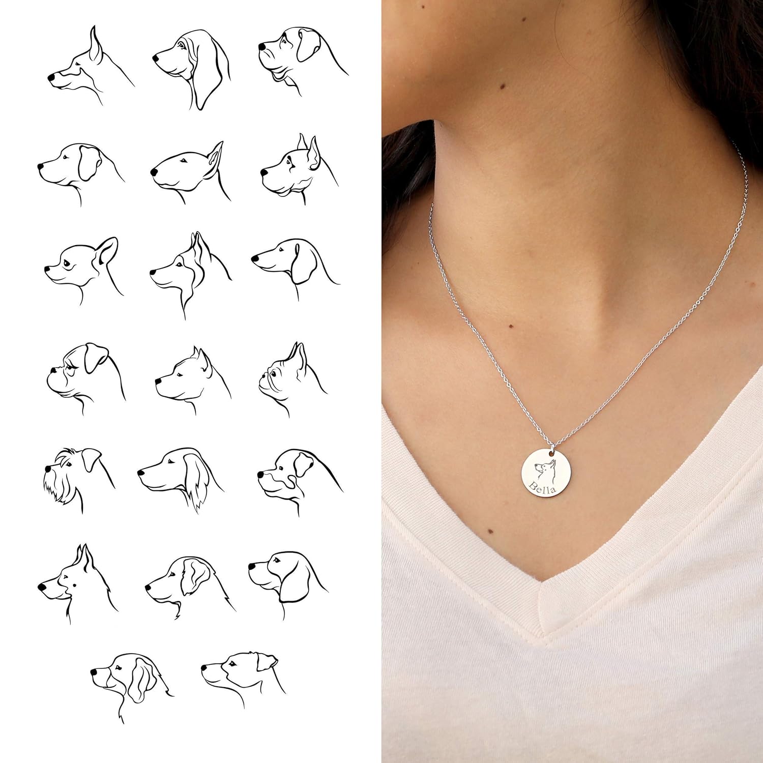 dog portrait necklace