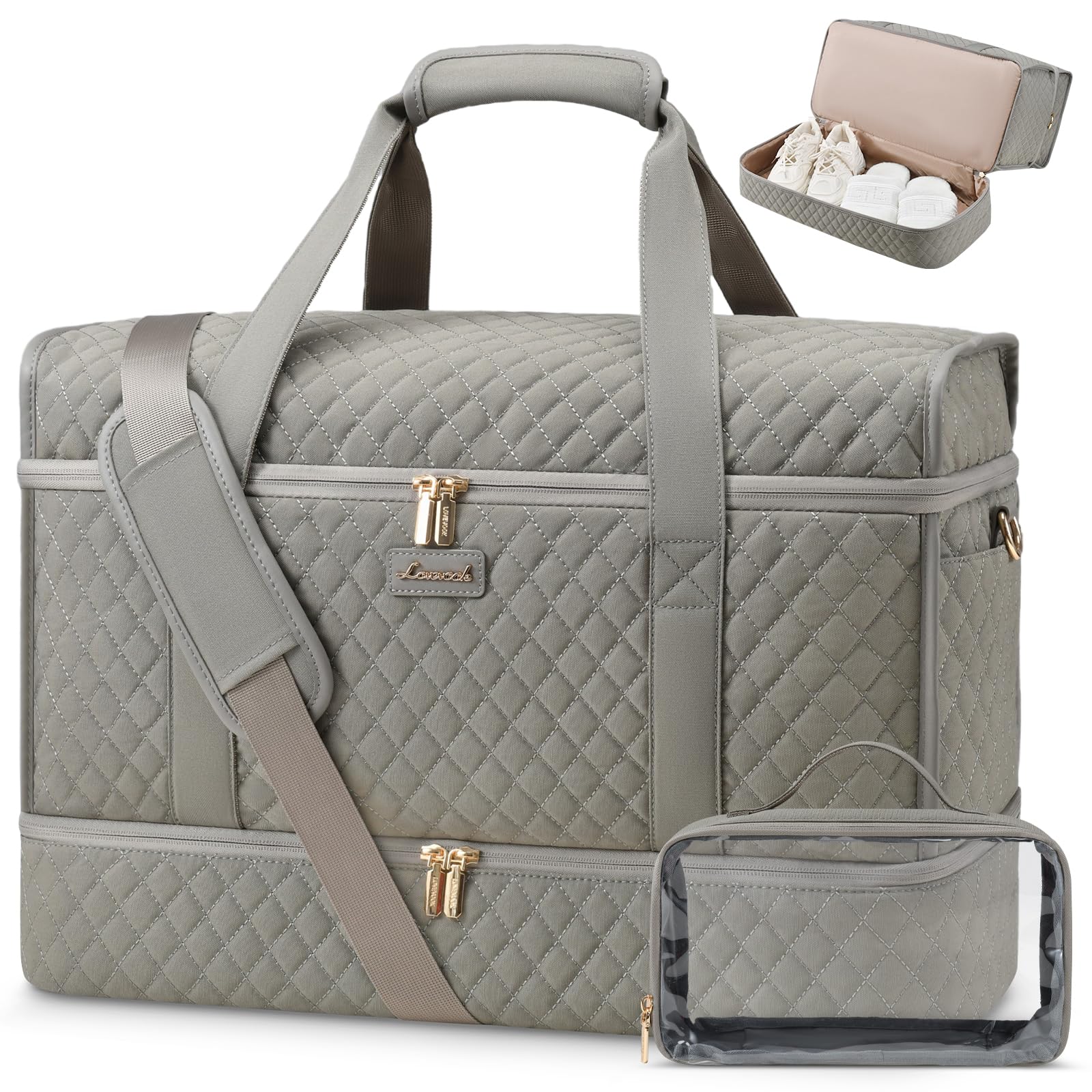 Photo 1 of LOVEVOOK Large Weekender Bags for Women, Travel Duffle Bag With Shoe Compartment, Overnight Hospital Bag For Women Labor Delivery, Carry on Duffel Bag Personal Item Travel Bag, Yoga Gym Bag