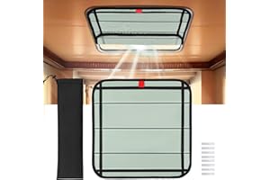funomo RV Skylight Window Cover - 16.25" × 16.25" Foldable Magnet RV Window Shades Sun Blackout Cover, UV Protection, Insulated for Camper Trailer Windows with Storage Bag (Grey-Green)