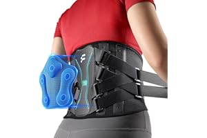 Fitomo Back Brace for Lower Back Pain Relief, Extra Lumbar Support Pillow, Lightweight Carbon Fiber Splints, Ultra-thin Mesh, Adjustable Fit, for Under Clothes, Sciatica, Posture, Lifting, Size L