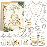 Jewelry Advent Calendar 2025 for Women, Christmas Countdown - 24 Days Holiday Surprises Gifts, Fashion Bracelet Necklace Ring Earrings Christmas Gifts for Women Daughter Best Friend