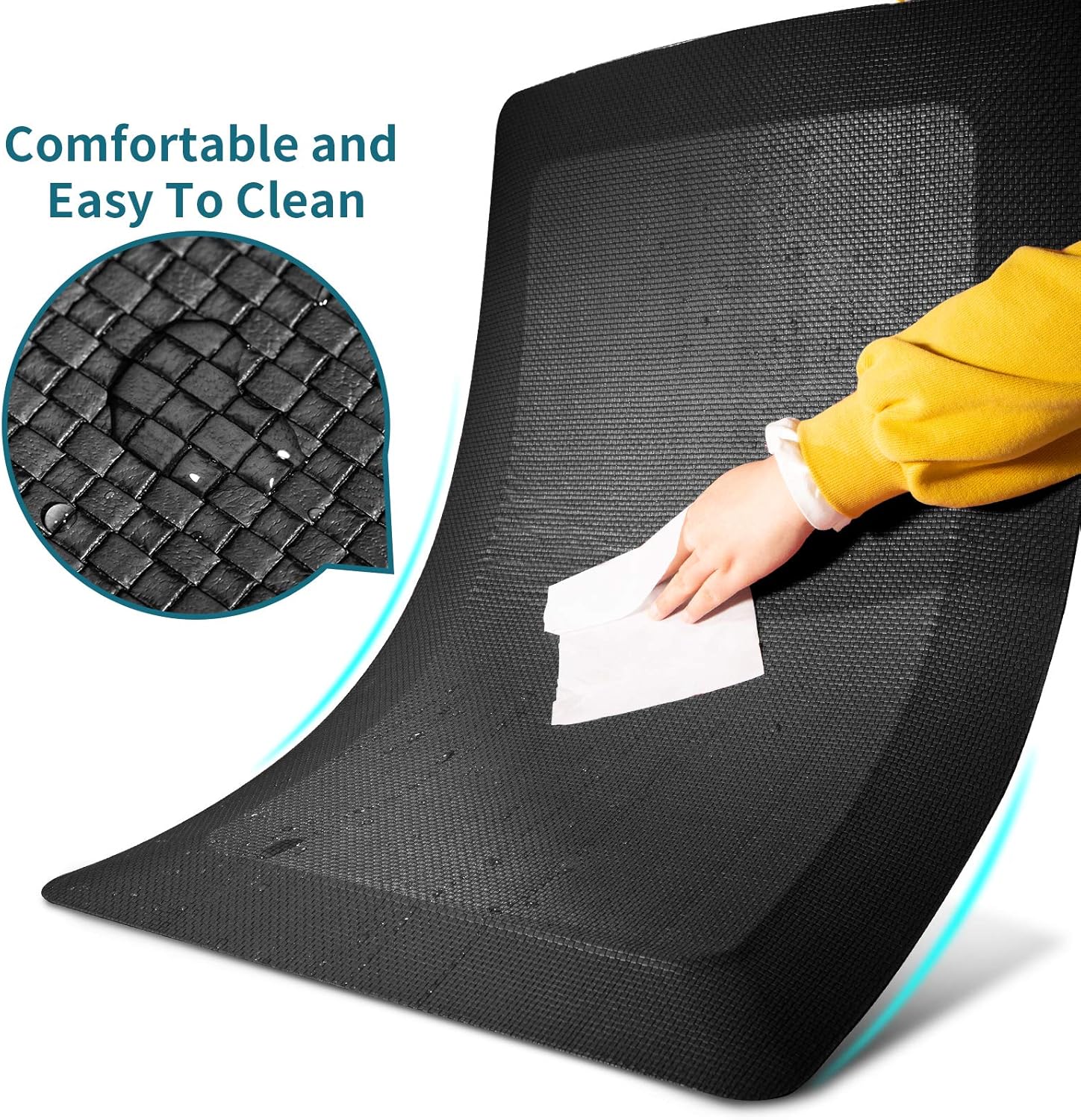 Anti Fatigue Mat Kitchen Mats Cushioned,Thicken Core Foam 20x32x9/10-Inch,Perfect for Kitchens,Standing Desks and Garages,Phthalate Free,Relieves Foot,Knee,and Back Pain(Black,20"x32"): Kitchen & Dining