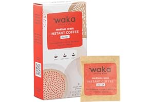 WAKA COFFEE Waka Instant Coffee, Decaffeinated Medium Roast - 100% Arabica Colombian Beans, Freeze Dried Granules, No Additives - Single Serve Packets for Quick Hot and Iced Coffees (8 Individual Coffee Packets)