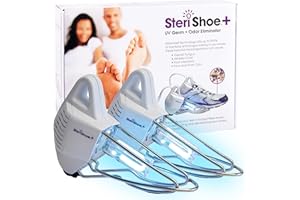 SteriShoe UV Shoe Sanitizer and Deodorizer – Ultraviolet Light Sterilizer for Sneakers, Boots, and Dress Shoes – Kills Odor-Causing Bacteria and Toenail Fungus Germs for Fresh, Clean Feet