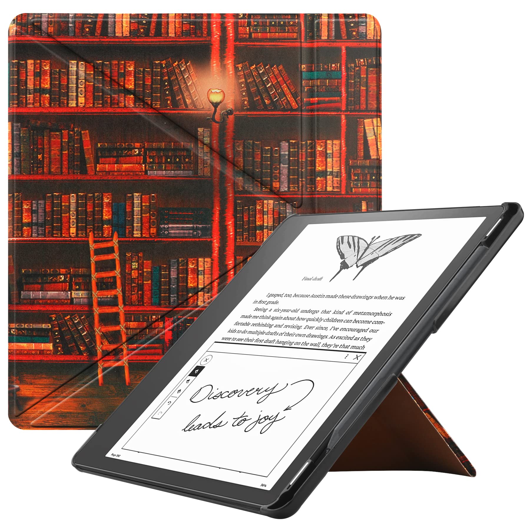 VOVIPO Slimshell Case for Kindle Scribe 10.2" (2024/2022 Release), Premium Lightweight PU Leather Stand Cover with Auto Sleep/Wake for Kindle Scribe 10.2 inch 2024/2022-Constellation-Library