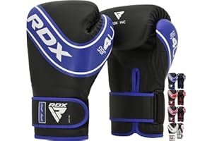 RDX Kids Boxing Gloves for Training, Muay Thai - Maya Hide Leather Junior 4oz, 6oz Mitts for Sparring, Fighting, Kickboxing –