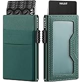 VULKIT Minimalist Wallet with ID Window & EDC Pocket Pop Up Card Holder RFID Blocking Slim Wallet Design for Airtag Cash Coins & Credit Cards