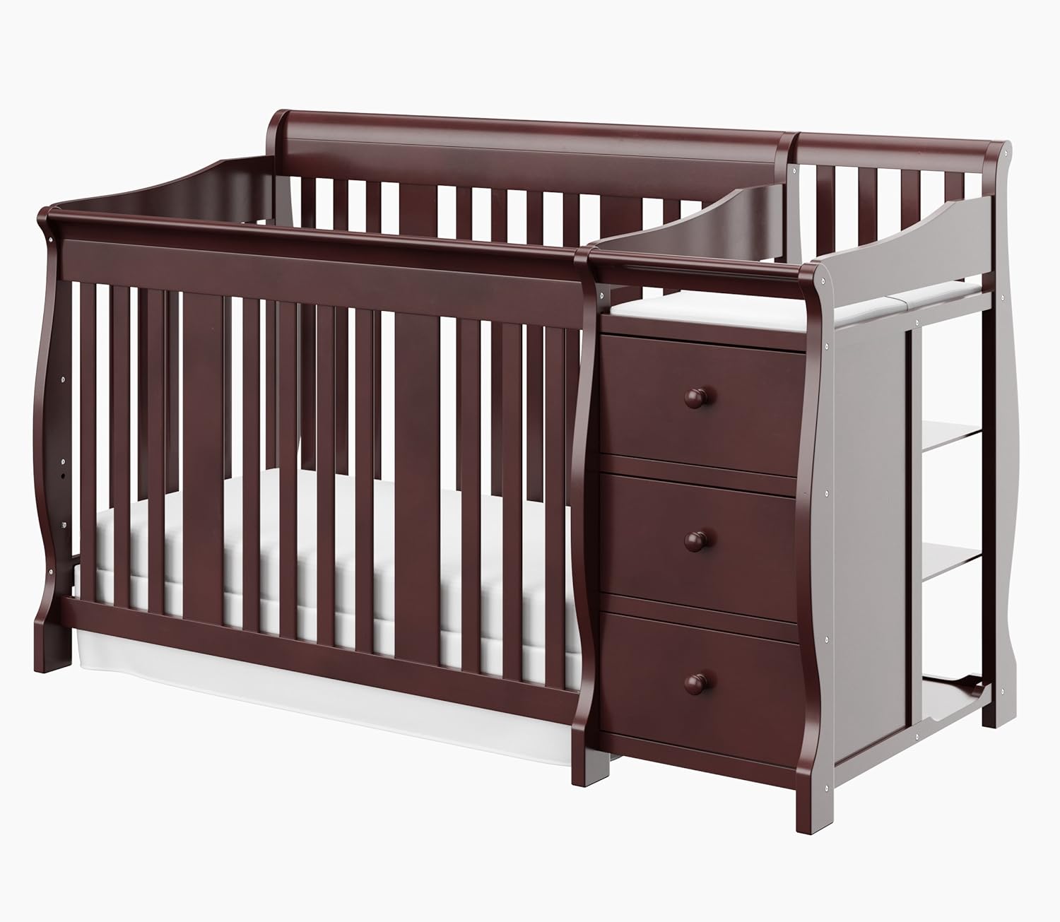 Storkcraft Portofino 4 In 1 Fixed Side Convertible Crib Changer Easily Converts To Toddler Bed Day Bed Or Full Bed Mattress Not Included Three Position Adjustable Height Mattress White Baby Cribs Storkcraft Portofino 4 In 1 Fixed Side Convertible Crib Changer Easily Converts To Toddler Bed Day Bed Or Full Bed Mattress Not Included Three Position Adjustable Height Mattress White Baby Cribs