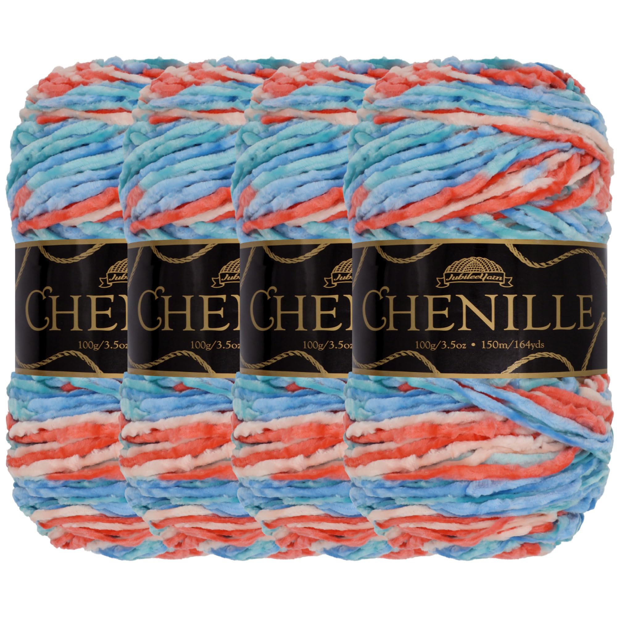 JubileeYarn Chenille Yarn - Worsted Weight - 100g/Skein - Hyperborea - 4 Skeins — image 1