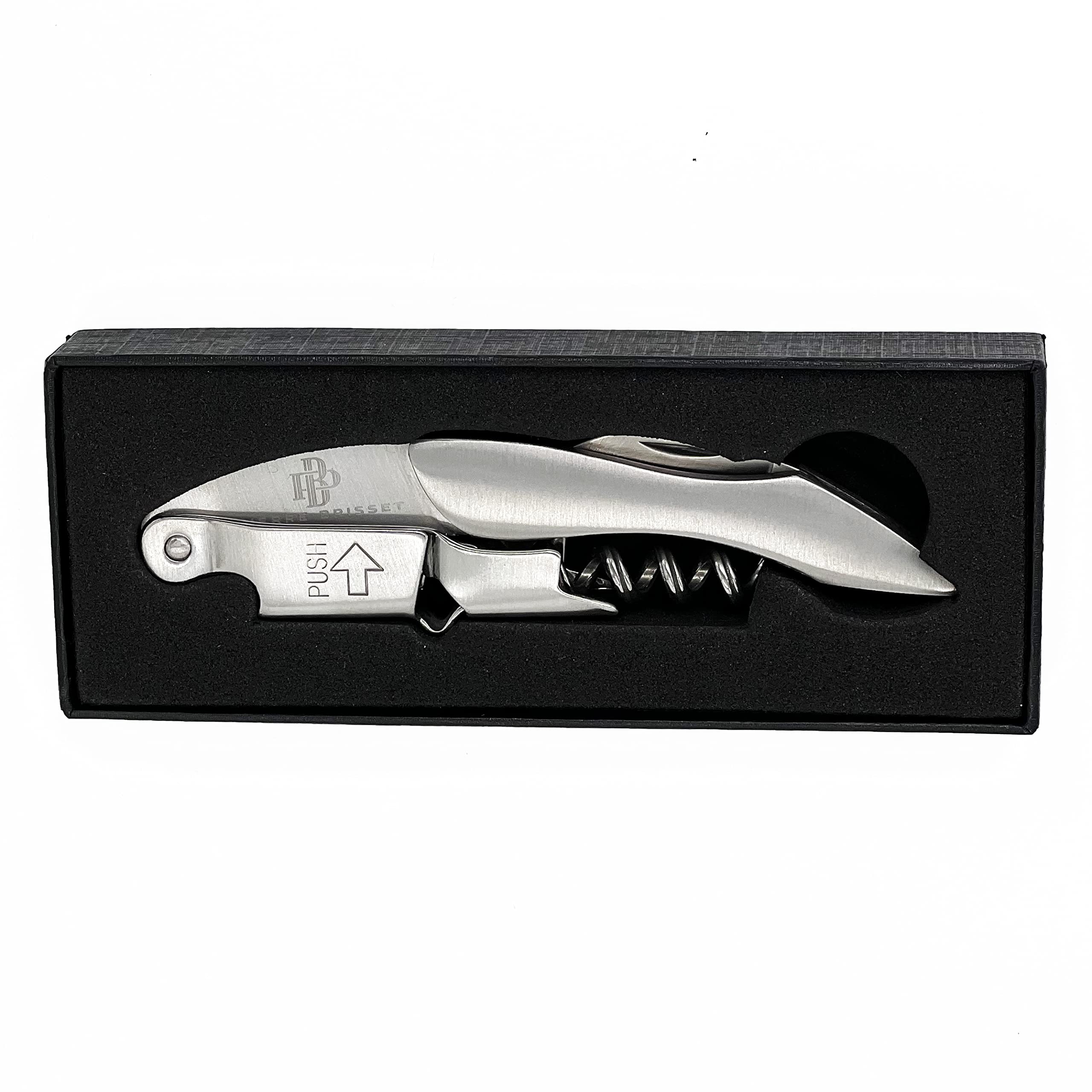 PIERRE BRISSET Professional Stainless Steel Corkscrew with Bottle Opener and Foil Cutter - Professional Luxury Wine Bottle Opener