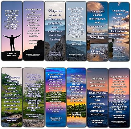 Amazon スペイン語聖書の言葉 Grace 12パック スペイン語聖書の言葉のコレクション 神のアメイジング グレース フォー ユーズについて しおり 文房具 オフィス用品