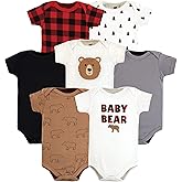 Hudson Baby unisex-baby Cotton Bodysuits 7-pack