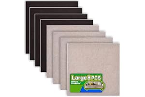 HILLTOP PRODUCTS 8 Pack - 2 Colors Self Adhesive Square Furniture Felt Pad Surface Protector for Hardwood, Tile, Laminated Floor - Cut into Any Shape