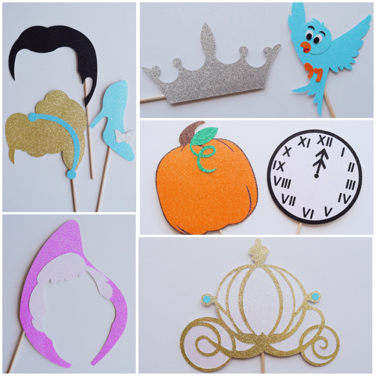 Disney Princess Cinderella Photo Booth Props ; Disney Photo