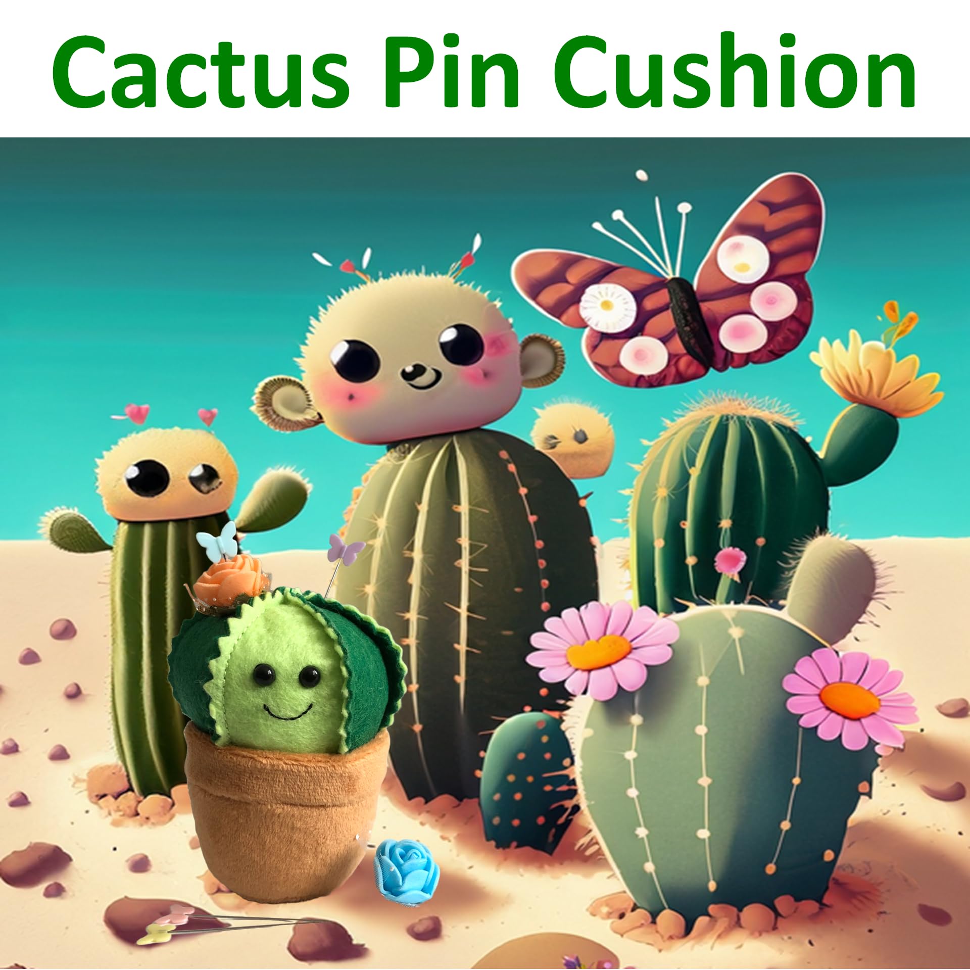 Cute Pin Cushion for Sewing (1 Piece) Needle Holder Pin Cushions for Sewing Pin Cushion with Butterfly Pin Sewing Accessories and Supplies