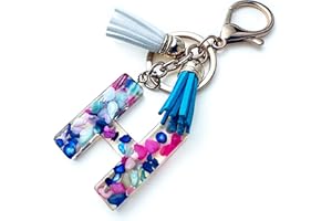 Fario Alphabet Initial Letter A-Z Keychains for Women Tassel Pendant Key Ring for Purse Handbags Women Girl