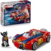 LEGO Marvel Spider-Man Car vs. Venomized Wolverine Building Toy for Boys & Girls - Super Hero & Villain Playset W/2 Marvel Mi