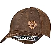 ARIAT Men's Oilskin Corner Logo Cap, Brown, One Size