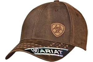 ARIAT Men's Oilskin Corner Logo Cap, Brown, One Size