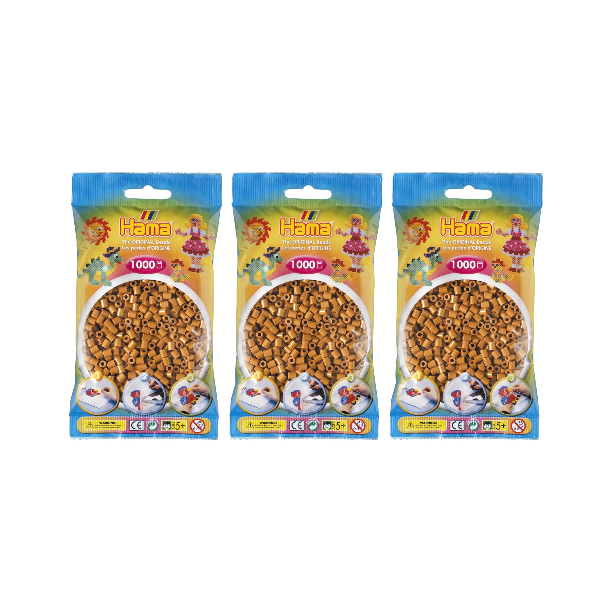 Hama Midi Beads 207-21 3000 pcs (3x1000pcs) - Light Brown