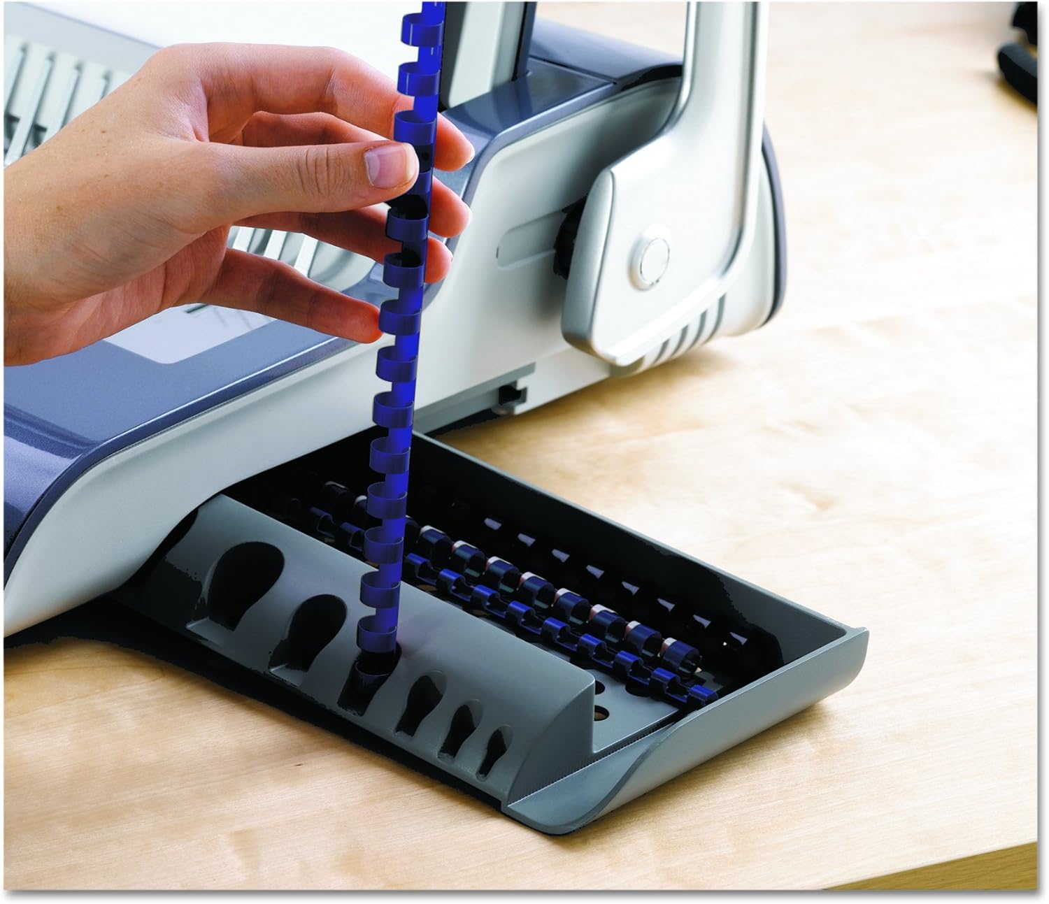 Fellowes 5216901 Quasar 500 Electric Comb Binding System, 16 7/8 x 15 3/8 x 5 1/8, Metallic Gray : Office Products