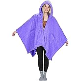 Catalonia Women's Poncho Cape, Sherpa Cloak Coat, Warm Shawl Wraps, Snuggly Hooded Wearable Blanket, Women Gifts Ideas