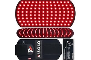 ALLOLO Red Light Therapy for Body, 16.7"*7.9" 660nm&850nm Infrared Red Light Therapy Belt with Pulse for Back Waist Muscle Pain Relief, 3-in-1 LED Bead with Controller Timer Gift for Women Men