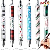 JOYIN 24 PCS Christmas Ballpoint Pens Bulk, Xmas Rollerball Pen Novelty Pens for Kids Gifts, Christmas Party Favors Stationery Supplies, Kids Pens School Classroom Favors Stocking Stuffers