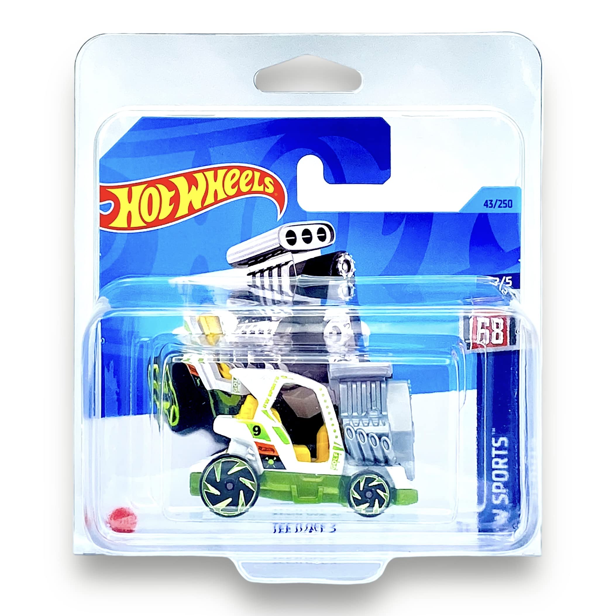 Hot Wheels Tee'd Off 2 - Golfing (White, Green & Silver) 2/5 HW Sports - 2023-43/250 (Short Card) - COMES IN A KLAS CAR KEEPER PROTECTIVE COLLECTORS CASE - HKK43