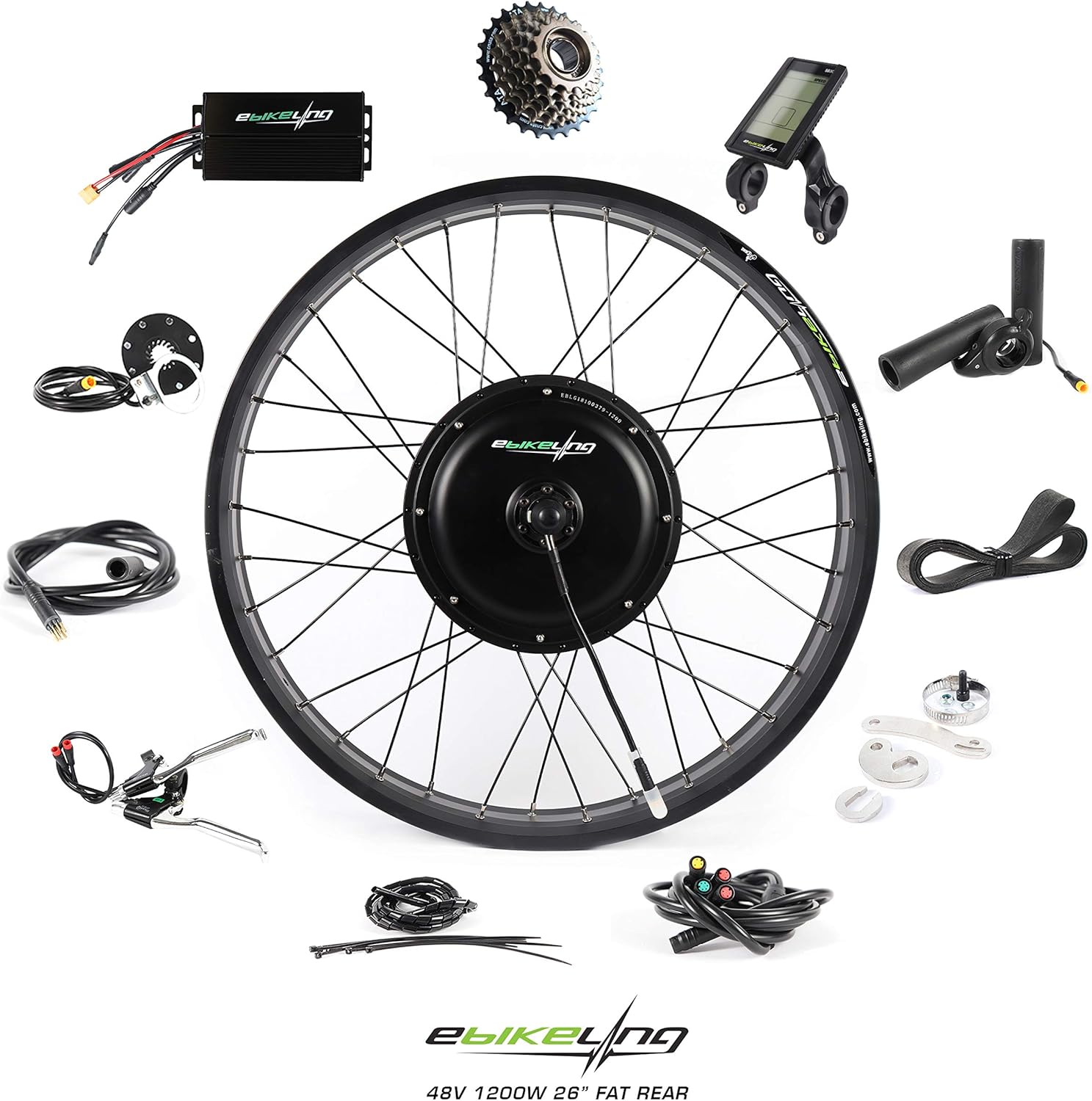 Ebikeling Waterproof 48V 1200W 26 Direct Drive Front Rear E Bike