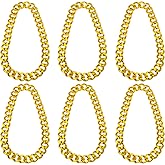 Kifmurase 6 Pcs Gold Hip Hop Rapper Chains, 32" Chunky Fake Necklace for 80s 90s Costume Party Halloween Cosplay Jewelry for Men Women
