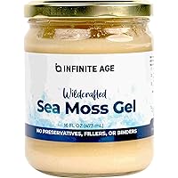 Infinite Age Organic Irish Sea Moss Gel, 16 Oz - Irish Sea Moss Organic Raw, Non-GMO, No Preservatives - Wildcrafted…