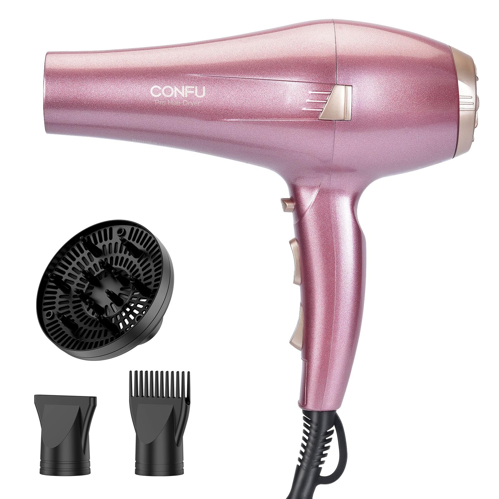 Photo 1 of CONFU Hair Dryer, Professional Ionic Salon Blow Dryer with Diffuser for Women and Men, 5X Fast Drying, Powerful and Quiet Hair Blow Dryer for Fast & Easy Styling (1875 Watts)