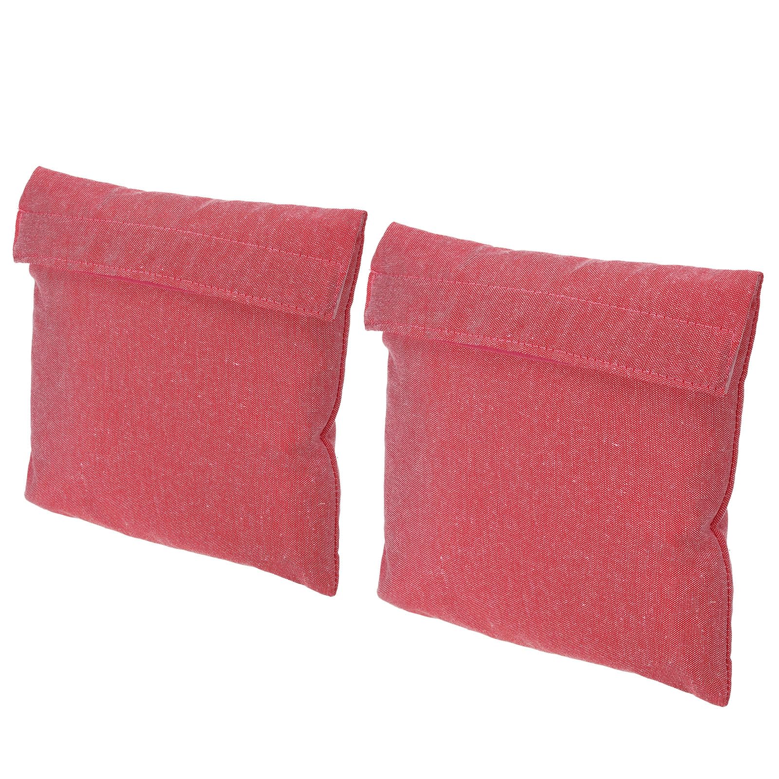 PATIKIL 7"x7" Reusable Snack Bag Sandwich Bag, 2 Pack Hook and Loop Fastener Flip Snack Sack Polyester Washable Portable, Fuchsia — image 1