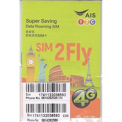 AIS SIM2FLY 4GB / 15 Days Non-Stop Roaming SIM To Use In Europe, Asia, Middle East, USA, Canada As Well As Russia - Ideal SIM Card For The FIFA World Cup
