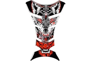 REVSOSTAR Tank Pad Protector,Universal Sport Bike Gas Tank Guard, Scratch-Resistant Decal for Motorcycle(Fox Warrior)