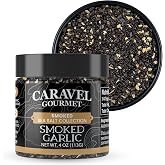 Caravel Gourmet Smoked Garlic Salt, Alderwood, Smoky Flavor, 4 oz Pinch | Infused with dried garlic, smoky flavor for rubs and marinades, alderwood smoked salt, pinch jar
