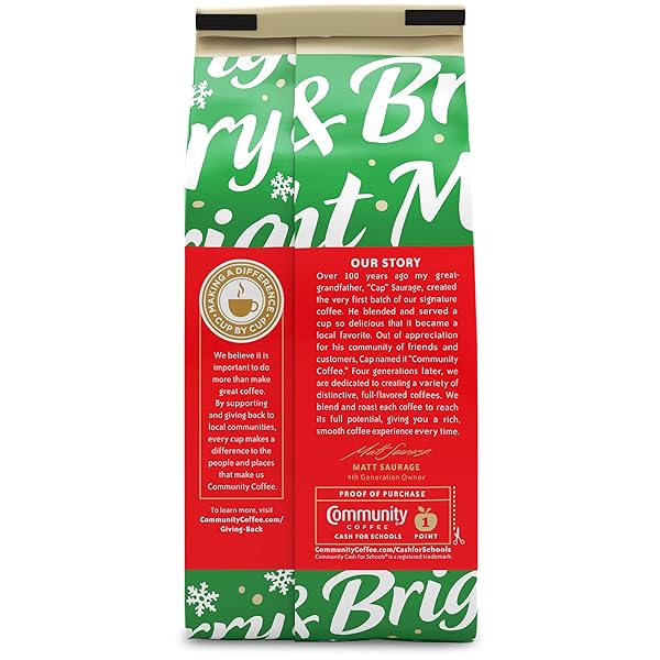 COMMUNITY COFFEE CHRISTMAS BLEND GROUND COFFEE, MEDIUM ROAST, 12 OZ BAG (PACK OF 1)
