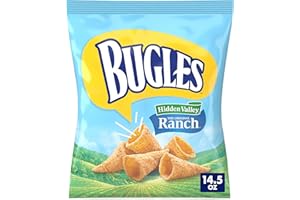 Bugles Crispy Corn Snacks, Hidden Valley Ranch Flavor, Snack Bag, 14.5 oz