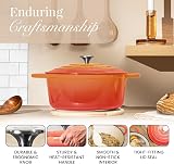 Nuovva Enamelled Cast Iron Dutch Oven 5 Quart Orange 24cm with Lid view 7